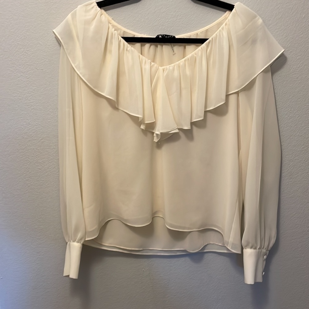 1. Slate EUC cream ruffle blouse size xsmall